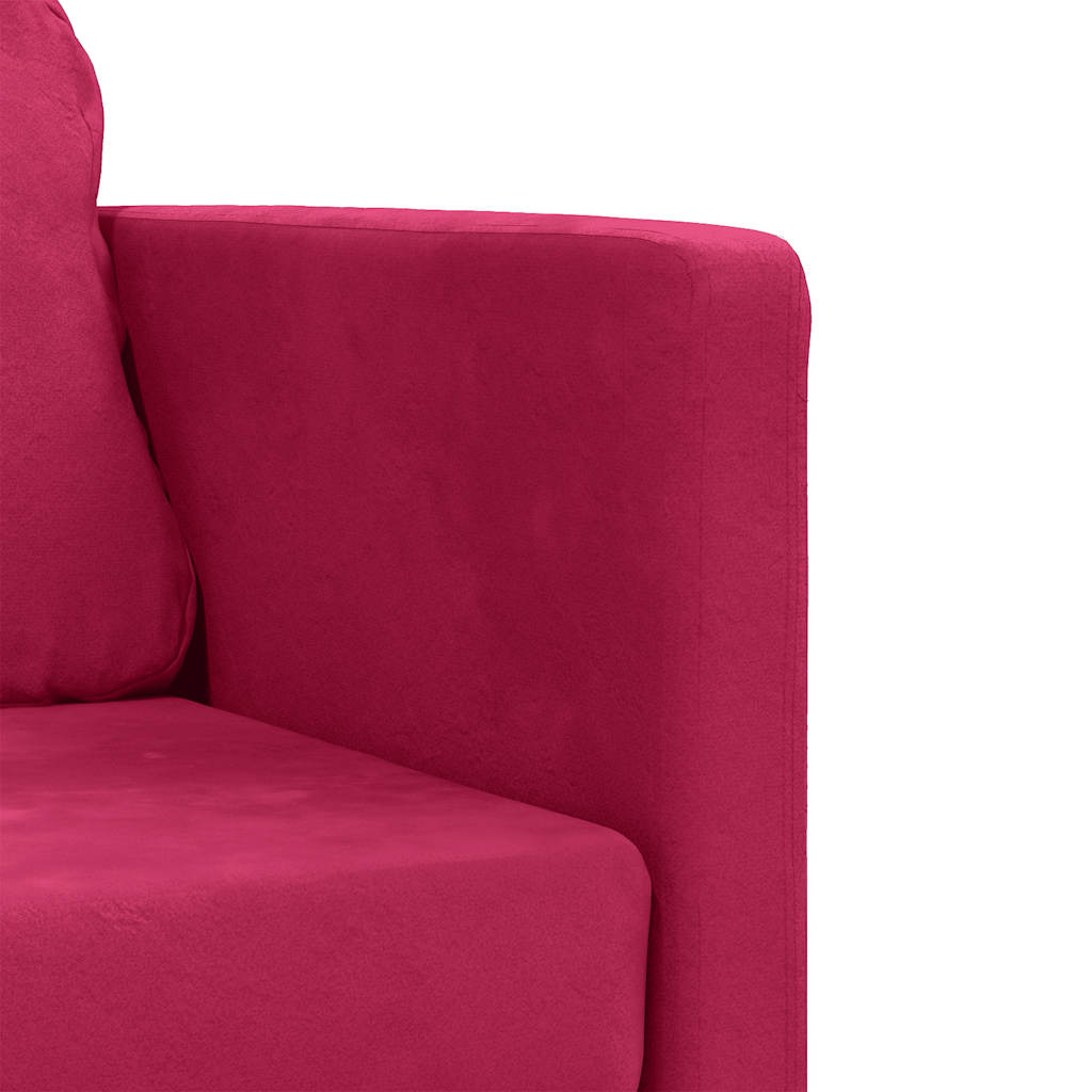 Divano Letto da Terra 2 in 1 Rosso Vino 122x204x55cm Velluto | homemem39