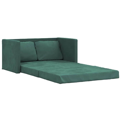 Divano Letto da Terra 2 in 1 Verde Scuro 122x204x55 cm Velluto - homemem39