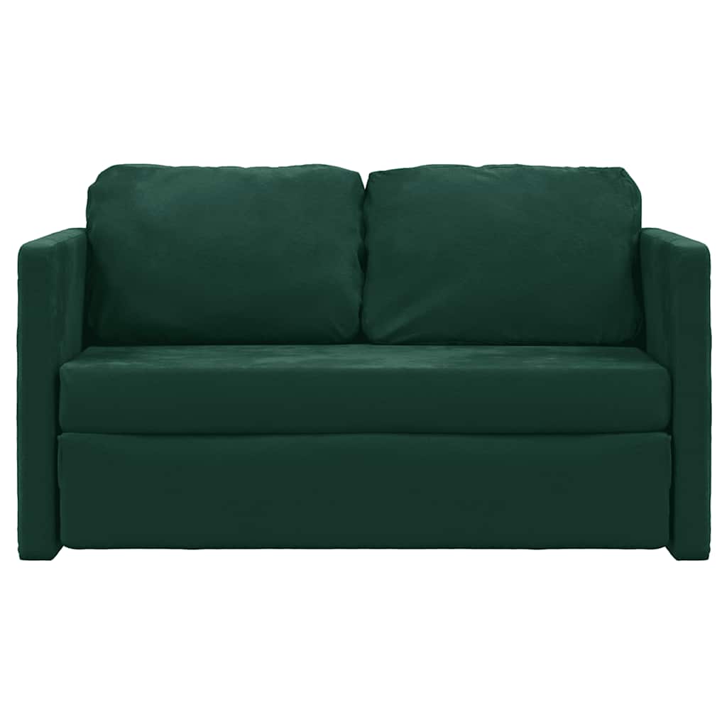 Divano Letto da Terra 2 in 1 Verde Scuro 122x204x55 cm Velluto | homemem39