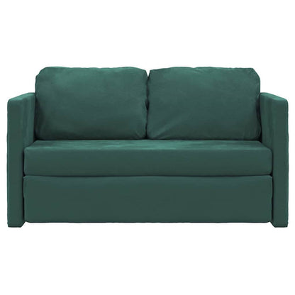 Divano Letto da Terra 2 in 1 Verde Scuro 122x204x55 cm Velluto - homemem39
