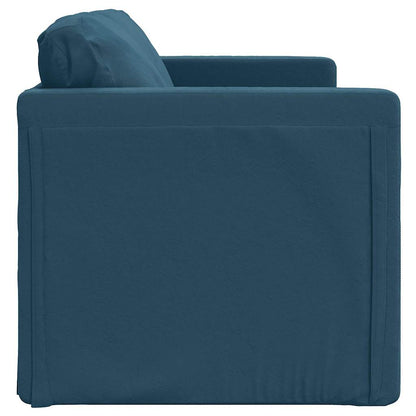 Divano Letto da Terra 2 in 1 Blu 122x204x55 cm Velluto | homemem39