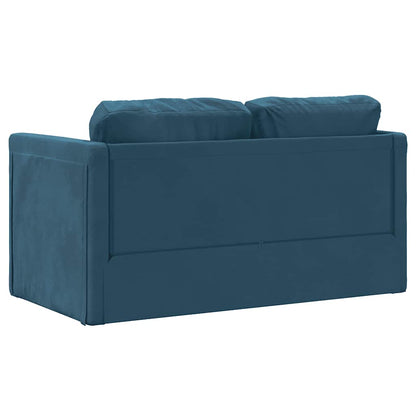 Divano Letto da Terra 2 in 1 Blu 122x204x55 cm Velluto | homemem39