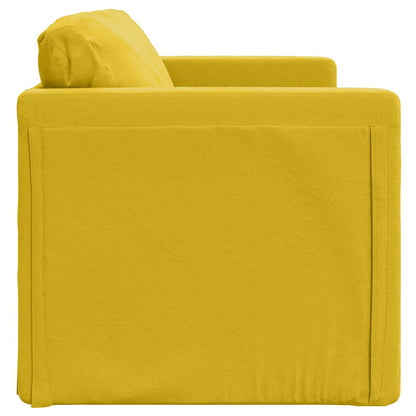 Divano Letto da Terra 2 in 1 Giallo Scuro 122x204x55 cm Velluto | homemem39