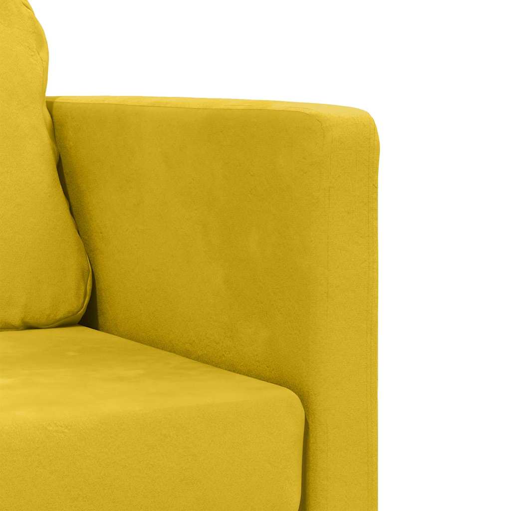 Divano Letto da Terra 2 in 1 Giallo Scuro 122x204x55 cm Velluto | homemem39
