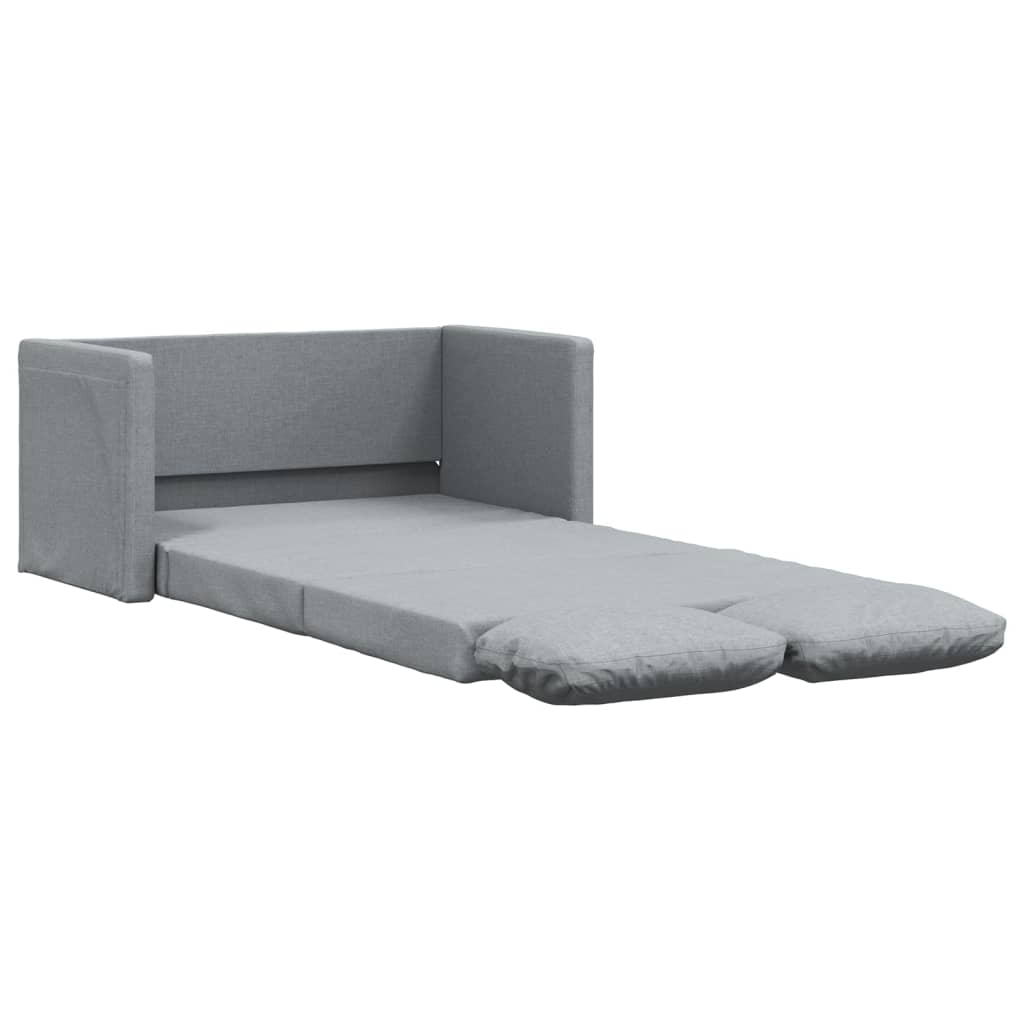 Floor Sofa Bed 2 in 1 Light Gray 112x174x55cm Fabric