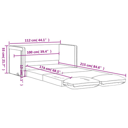 Floor Sofa Bed 2 in 1 Light Gray 112x174x55cm Fabric