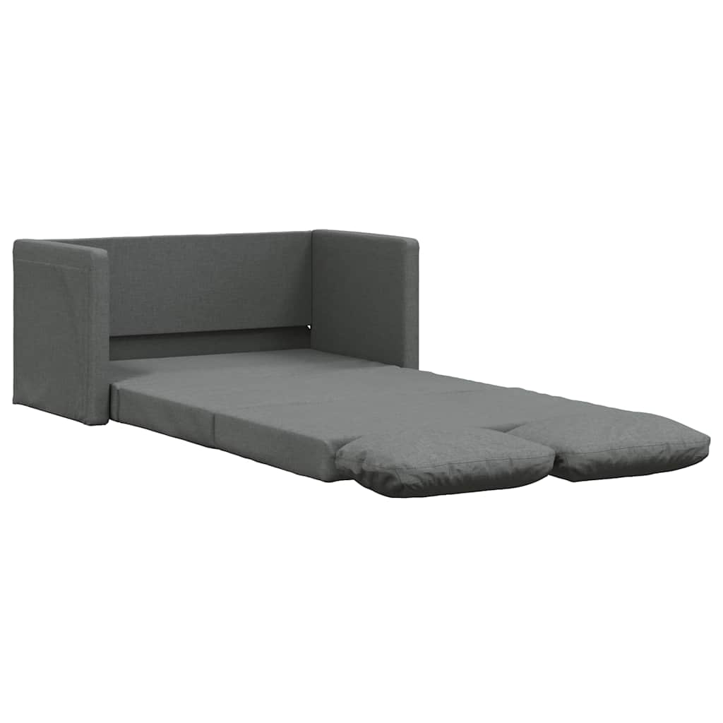 Divano Letto da Terra 2 in 1 Grigio Scuro 112x174x55 cm Tessuto - homemem39