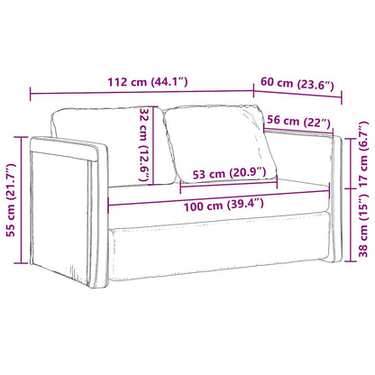 Divano Letto da Terra 2 in 1 Grigio Scuro 112x174x55 cm Tessuto | homemem39