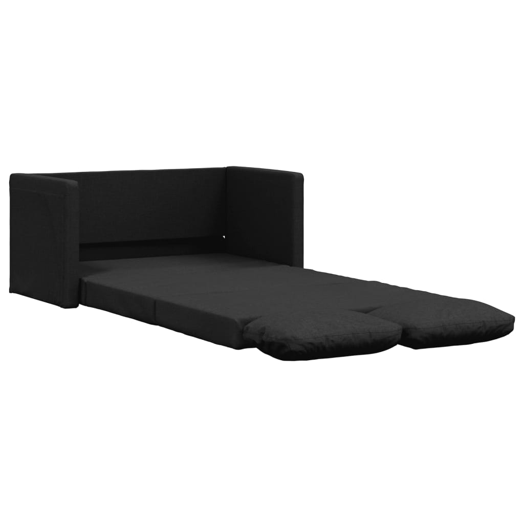 Divano Letto da Terra 2 in 1 Nero 112x174x55 cm Tessuto