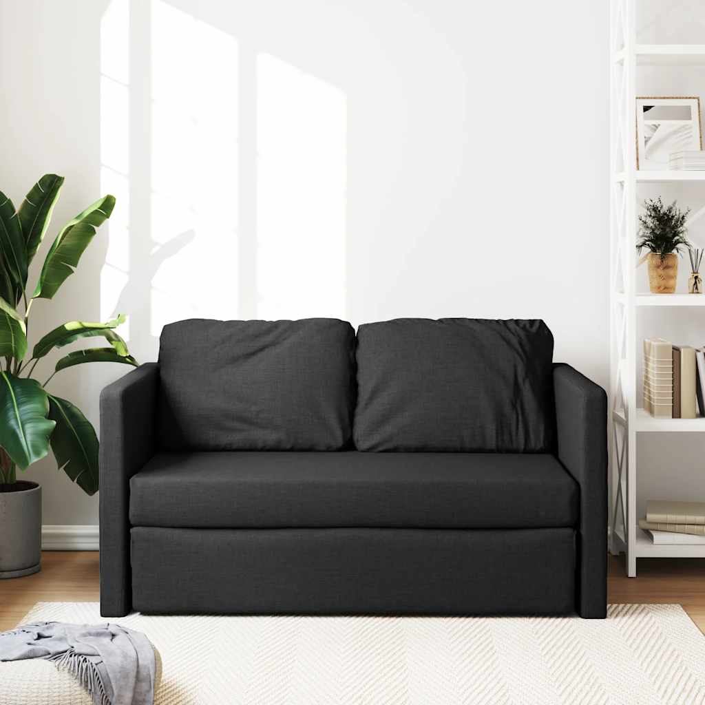 Divano Letto da Terra 2 in 1 Nero 112x174x55 cm Tessuto - homemem39