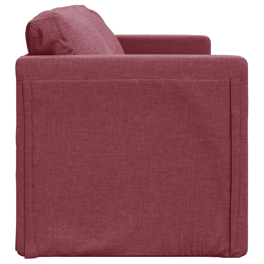 Divano Letto da Terra 2 in 1 Rosso Vino 112x174x55cm Tessuto