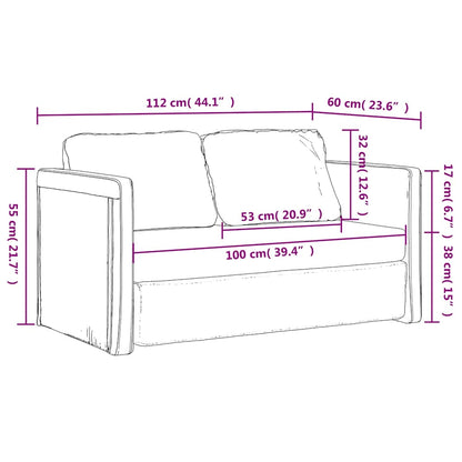 Divano Letto da Terra 2 in 1 Tortora 112x174x55 cm Tessuto | homemem39