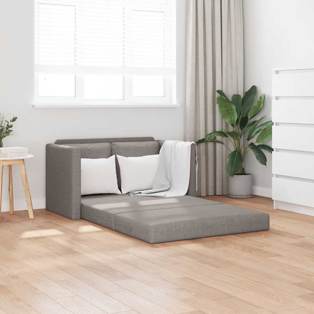Divano Letto da Terra 2 in 1 Tortora 112x174x55 cm Tessuto | homemem39
