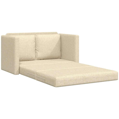 Divano Letto da Terra 2 in 1 Crema 112x174x55 cm Tessuto | homemem39