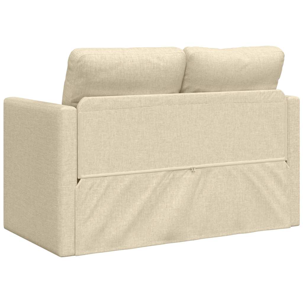 Divano Letto da Terra 2 in 1 Crema 112x174x55 cm Tessuto | homemem39