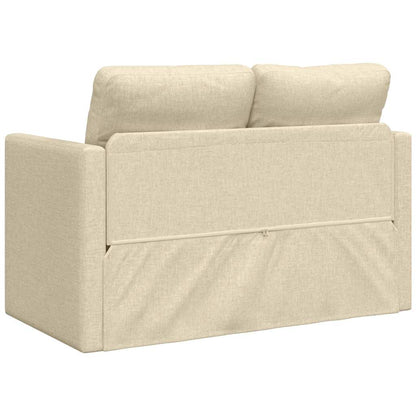 Divano Letto da Terra 2 in 1 Crema 112x174x55 cm Tessuto | homemem39