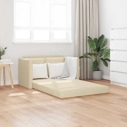 Divano Letto da Terra 2 in 1 Crema 112x174x55 cm Tessuto | homemem39