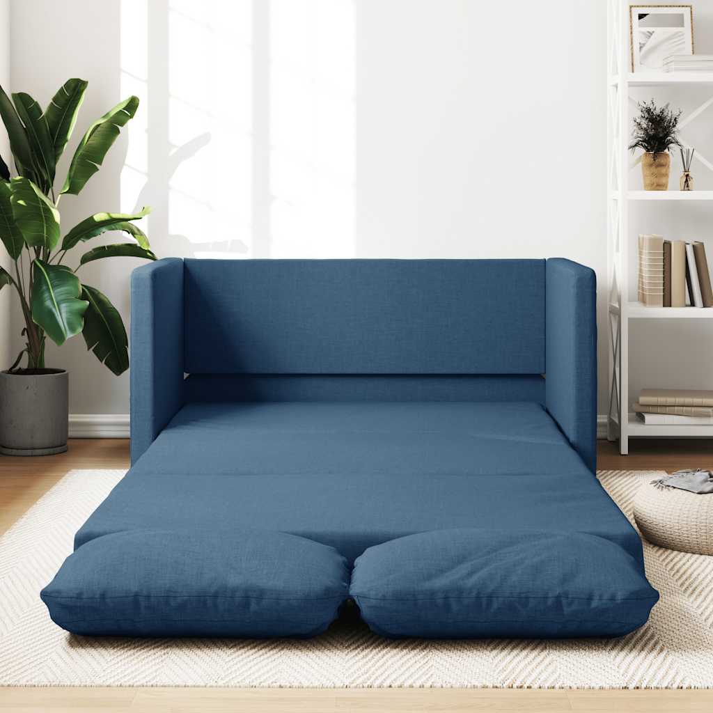 Divano Letto da Terra 2 in 1 Blu 112x174x55 cm Tessuto - homemem39