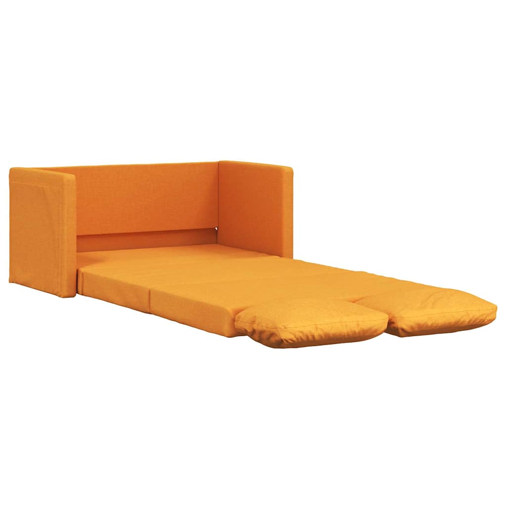 Divano Letto da Terra 2 in 1 Giallo Scuro 112x174x55 cm Tessuto | homemem39