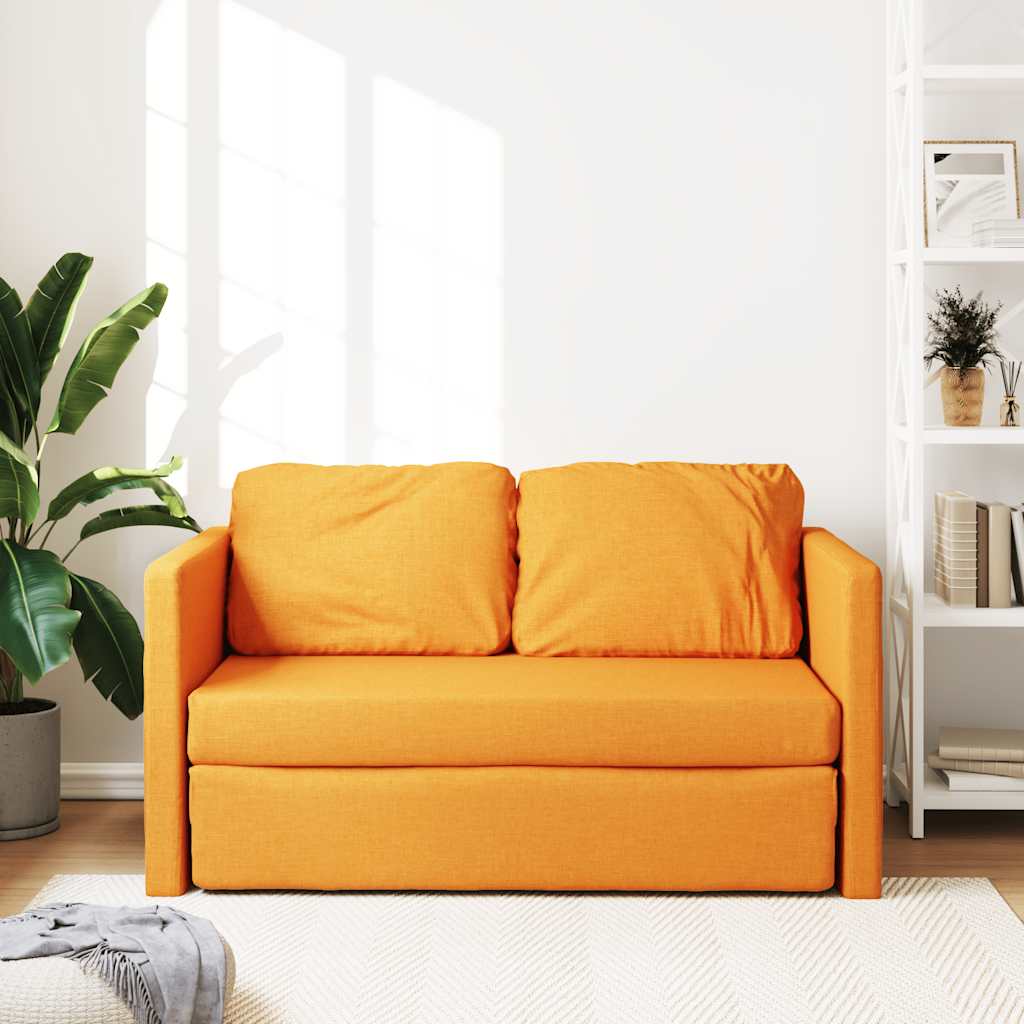 Divano Letto da Terra 2 in 1 Giallo Scuro 112x174x55 cm Tessuto | homemem39