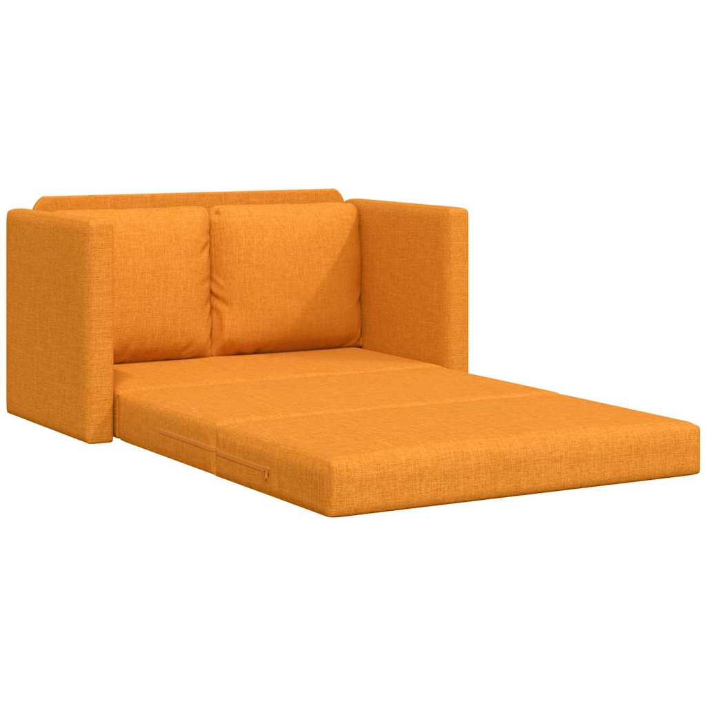 Divano Letto da Terra 2 in 1 Giallo Scuro 112x174x55 cm Tessuto | homemem39