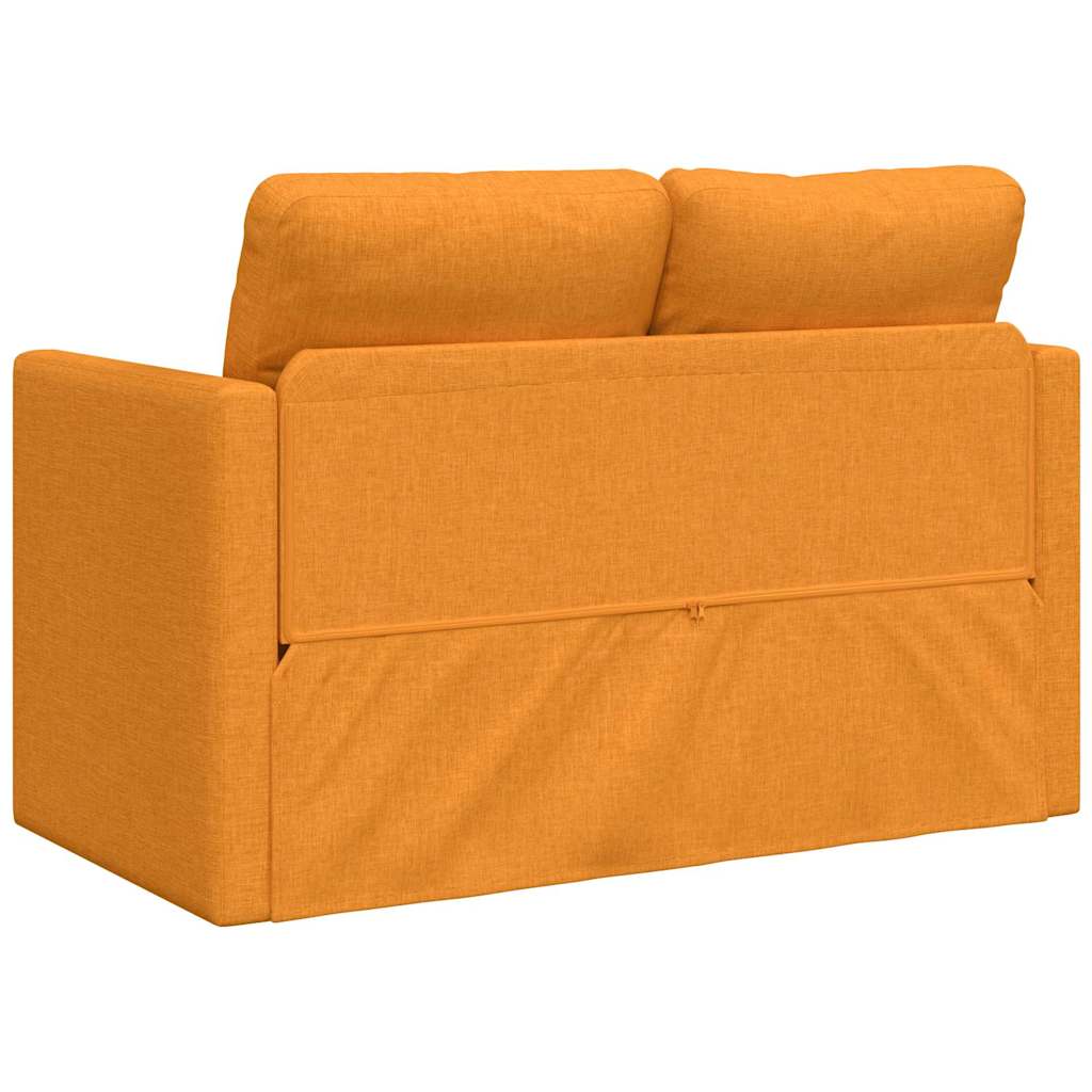 Divano Letto da Terra 2 in 1 Giallo Scuro 112x174x55 cm Tessuto | homemem39