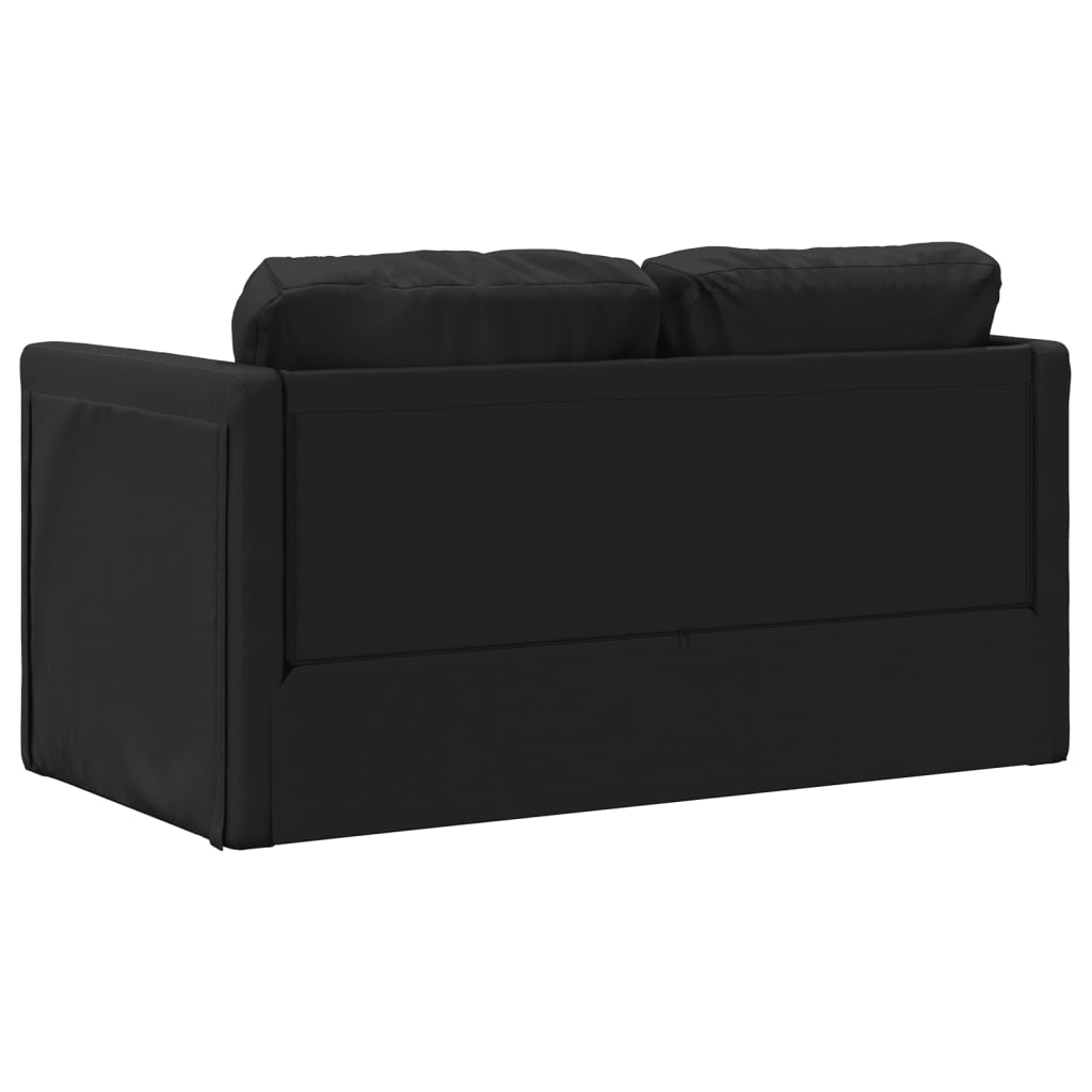 Divano Letto da Terra 2 in 1 Nero 112x174x55 cm Similpelle