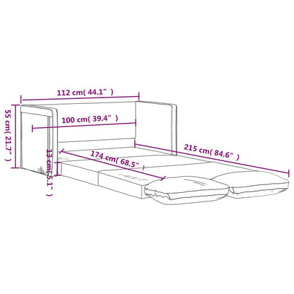 Divano Letto da Terra 2 in 1 Nero 112x174x55 cm Similpelle