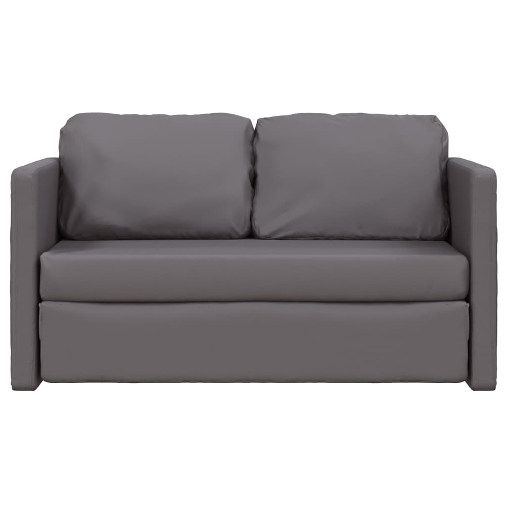 Divano Letto da Terra 2 in 1 Grigio 112x174x55 cm Similpelle - homemem39