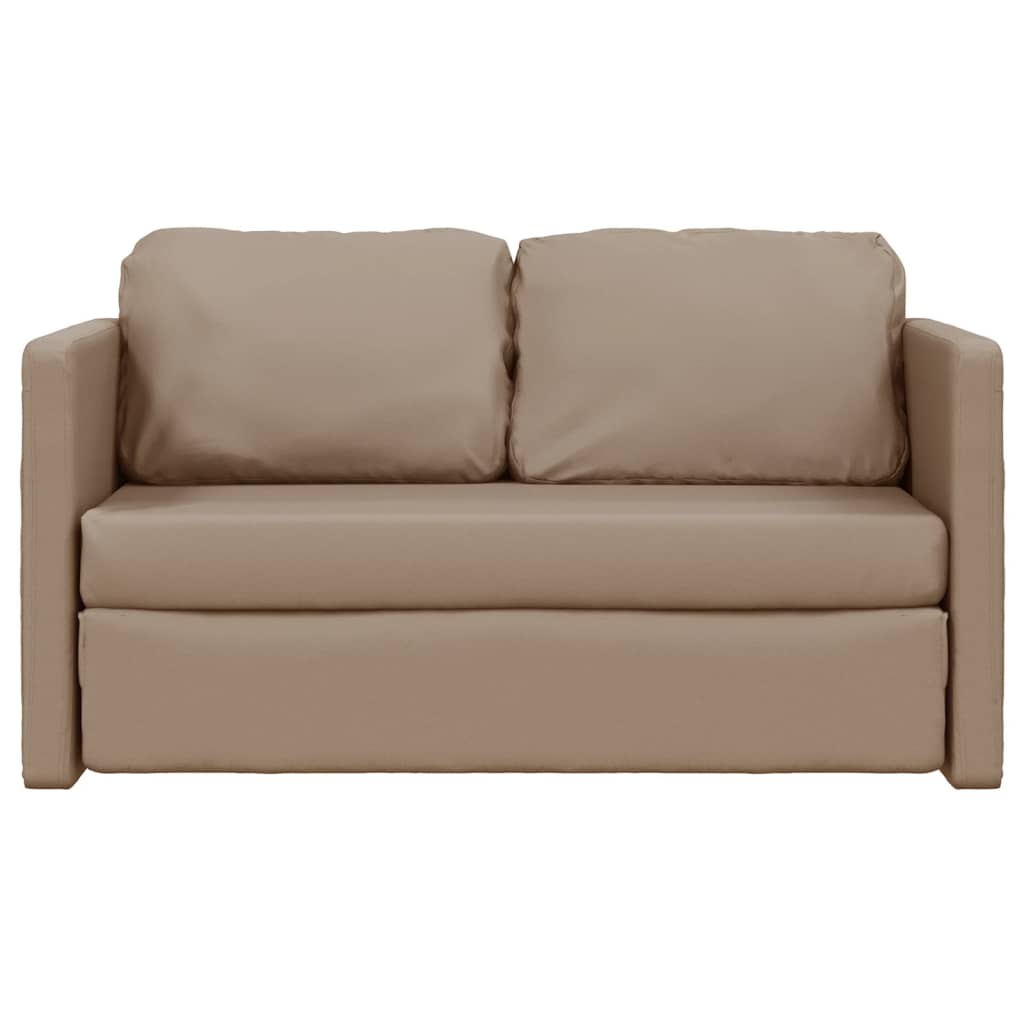 Divano Letto da Terra 2 in 1 Cappuccino 112x174x55cm Similpelle - homemem39