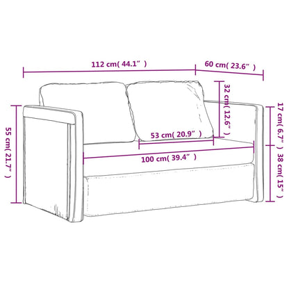 Divano Letto da Terra 2 in 1 Cappuccino 112x174x55cm Similpelle