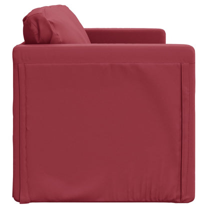 Divano Letto da Terra 2 in 1 Rosso Vino 112x174x55cm Similpelle