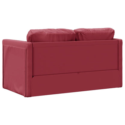 Divano Letto da Terra 2 in 1 Rosso Vino 112x174x55cm Similpelle