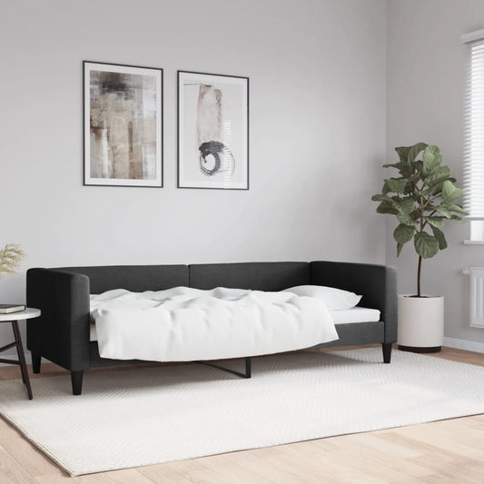 Letto da Giorno Nero 80x200 cm in Tessuto - homemem39