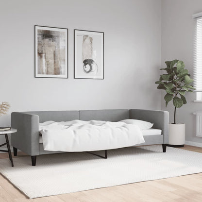 Letto da Giorno Grigio Chiaro 90x200 cm in Tessuto | homemem39