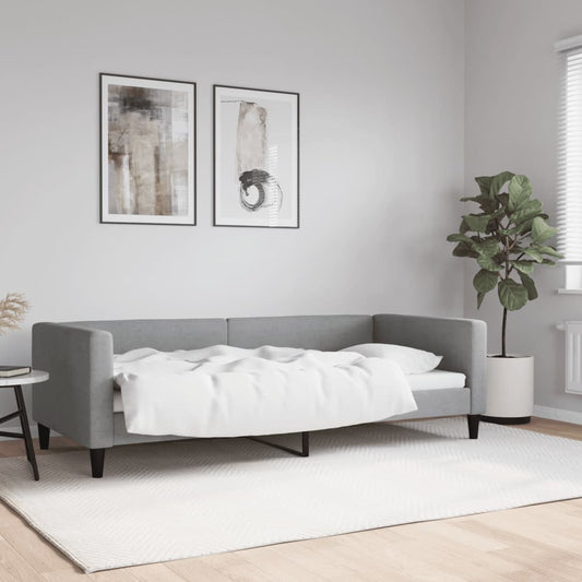 Letto da Giorno Grigio Chiaro 90x200 cm in Tessuto | homemem39