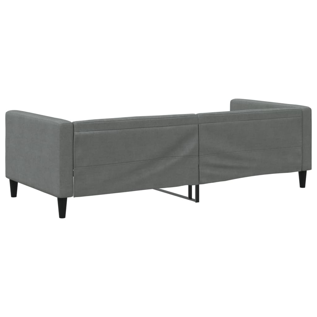 Letto da Giorno Grigio 90x200 cm in Tessuto