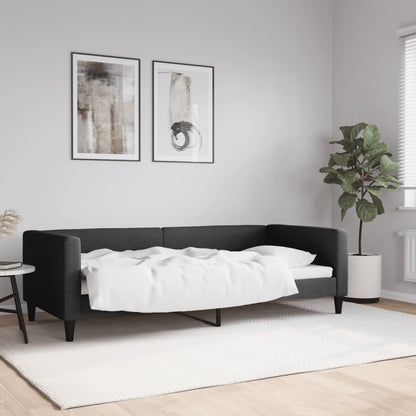 Letto da Giorno Nero 90x200 cm in Tessuto - homemem39