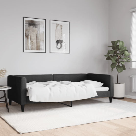 Letto da Giorno Nero 90x200 cm in Tessuto - homemem39