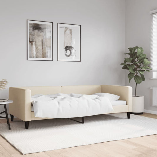 Letto da Giorno Crema 90x200 cm in Tessuto - homemem39