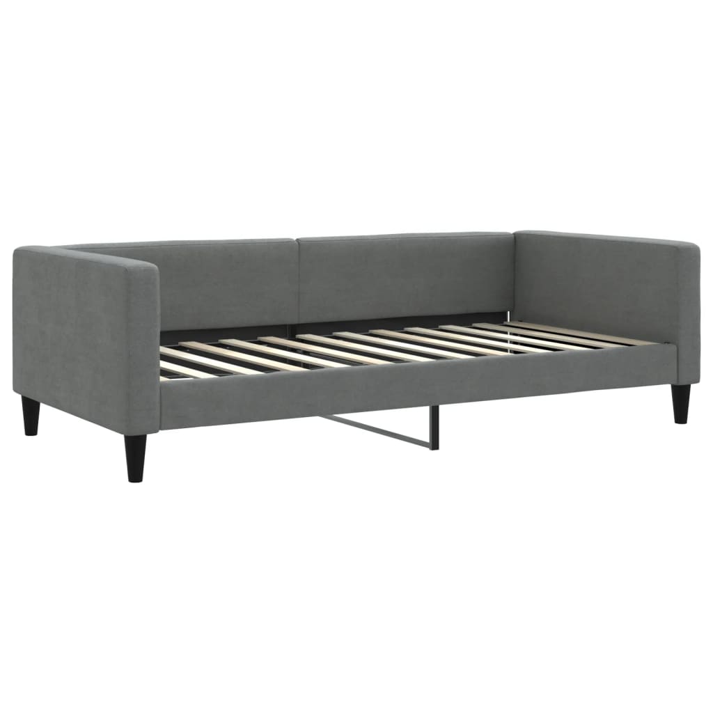 Letto da Giorno Grigio Scuro 100x200 cm in Tessuto