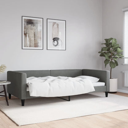 Letto da Giorno Grigio Scuro 100x200 cm in Tessuto - homemem39