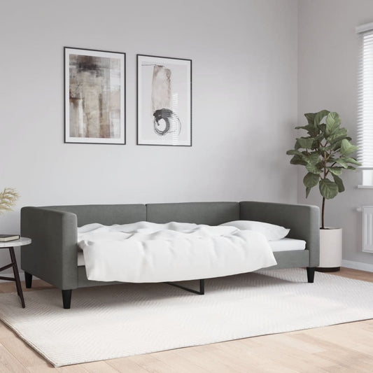 Letto da Giorno Grigio Scuro 100x200 cm in Tessuto - homemem39
