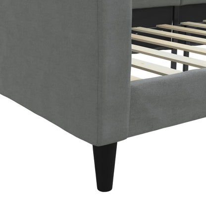 Letto da Giorno Grigio Scuro 90x190 cm in Tessuto