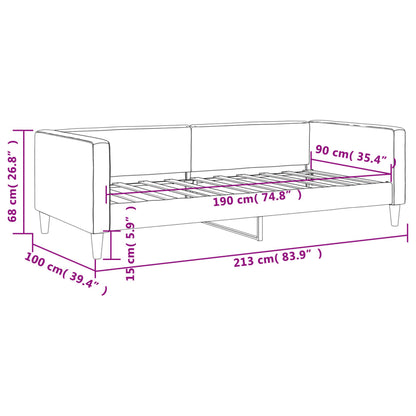 Letto da Giorno Grigio Scuro 90x190 cm in Tessuto
