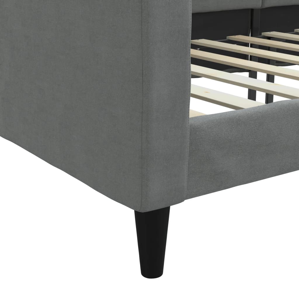 Letto da Giorno Grigio Scuro 100x190 cm in Tessuto | homemem39