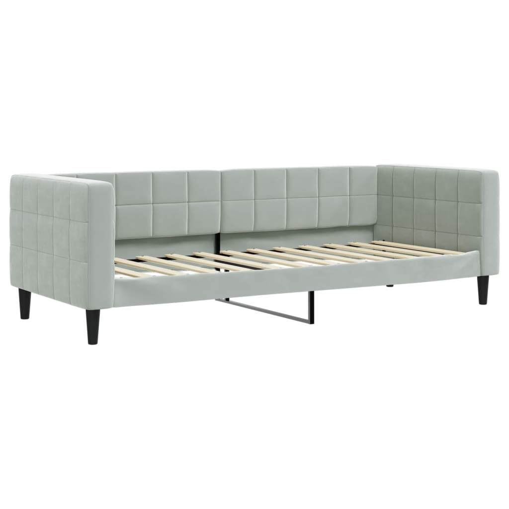 Letto da Giorno Grigio Chiaro 80x200 cm in Velluto | homemem39