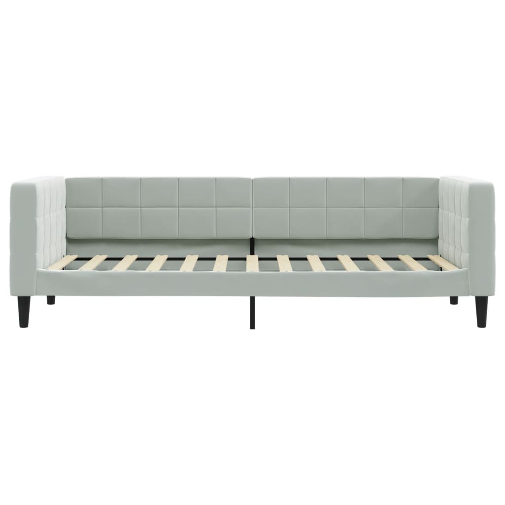 Letto da Giorno Grigio Chiaro 80x200 cm in Velluto | homemem39