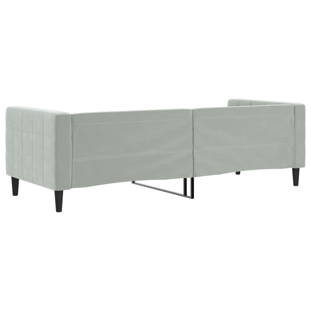 Letto da Giorno Grigio Chiaro 80x200 cm in Velluto | homemem39