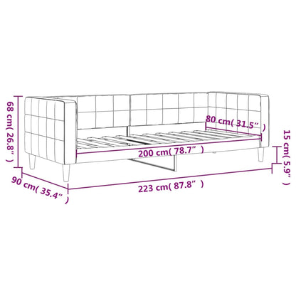 Letto da Giorno Grigio Chiaro 80x200 cm in Velluto | homemem39